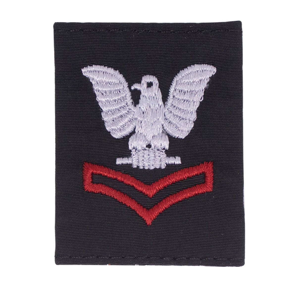 Navy Cold Weather Parka (CWP) Tab Device: Scarlet Embroidered Chevrons E5 Second Class Petty Officer - Hooyah Woodworks LLC