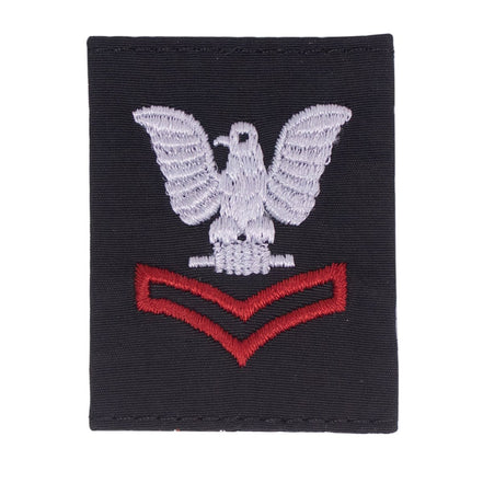 Navy Cold Weather Parka (CWP) Tab Device: Scarlet Embroidered Chevrons E5 Second Class Petty Officer - Hooyah Woodworks LLC
