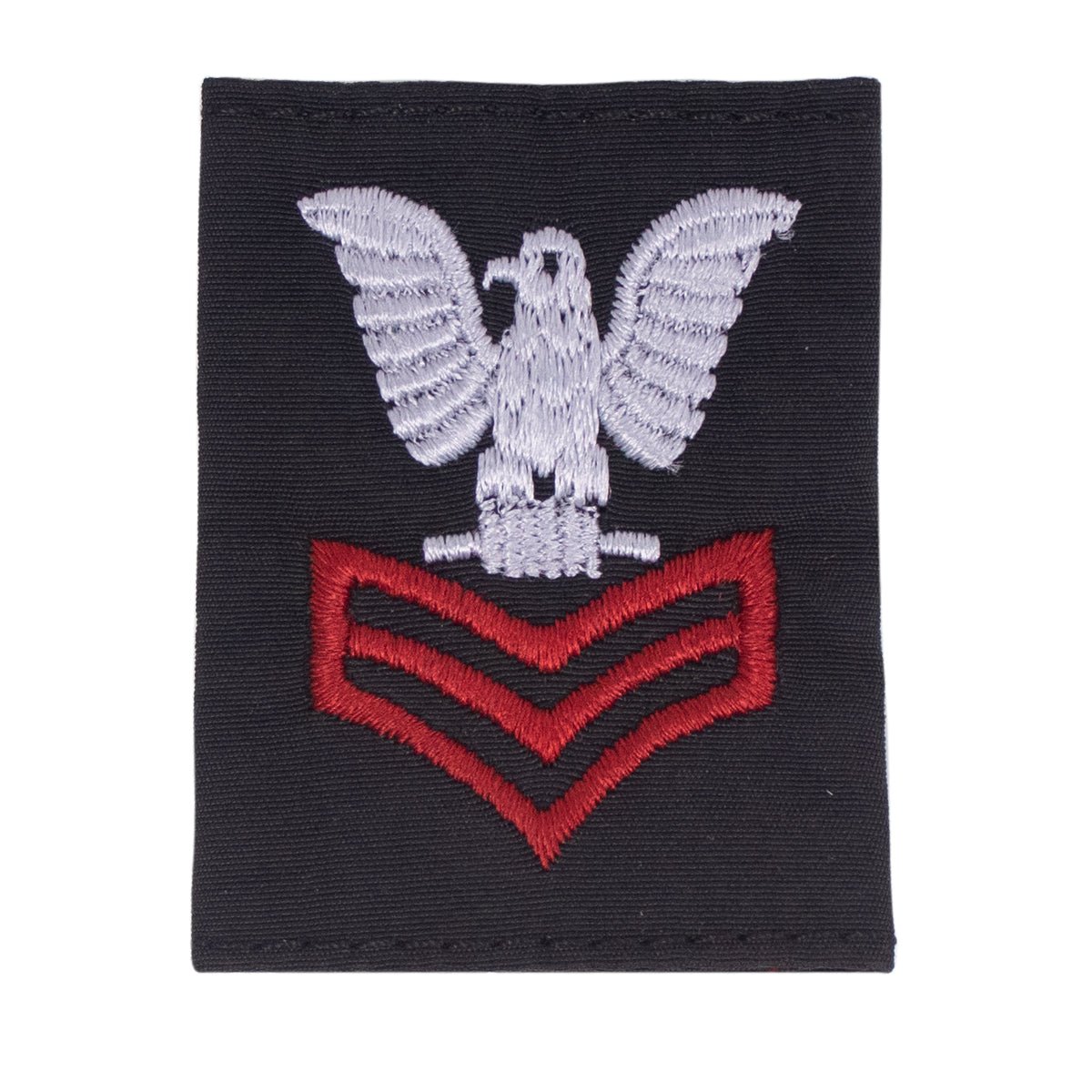 Navy Cold Weather Parka (CWP) Tab Device: Scarlet Embroidered Chevrons E6 First Class Petty Officer - Hooyah Woodworks LLC