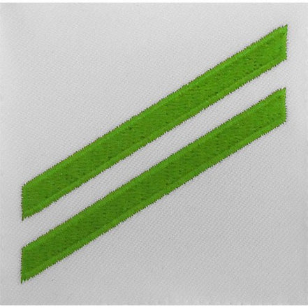 Navy E2 Rating Badge: Airman Apprentice - green chevrons on white CNT - Hooyah Woodworks LLC