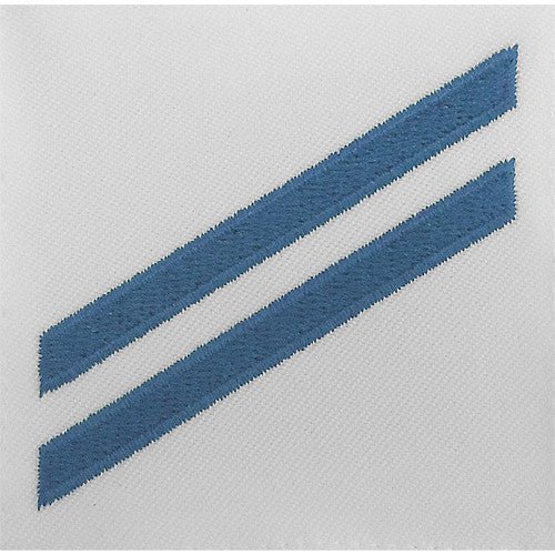 Navy E2 Rating Badge: Construction Apprentice - blue chevrons on white CNT - Hooyah Woodworks LLC