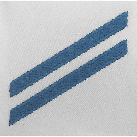 Navy E2 Rating Badge: Construction Apprentice - blue chevrons on white CNT - Hooyah Woodworks LLC