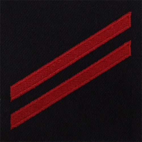 Navy E2 Rating Badge: Fireman Apprentice - red chevrons on blue serge - Hooyah Woodworks LLC