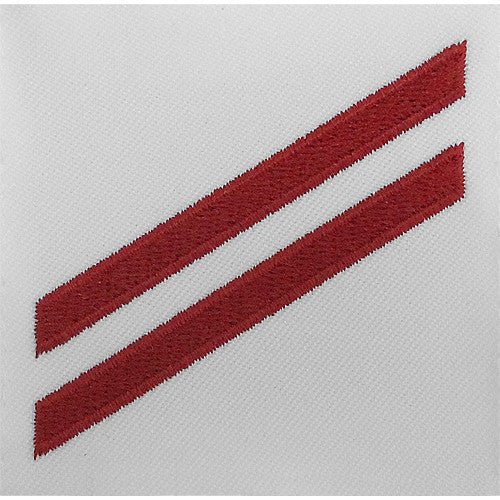 Navy E2 Rating Badge: Fireman Apprentice - red chevrons on white CNT - Hooyah Woodworks LLC