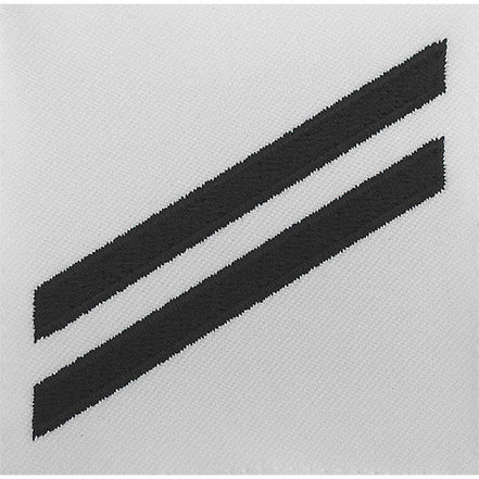 Navy E2 Rating Badge: Seaman Apprentice - blue chevrons on white CNT - Hooyah Woodworks LLC
