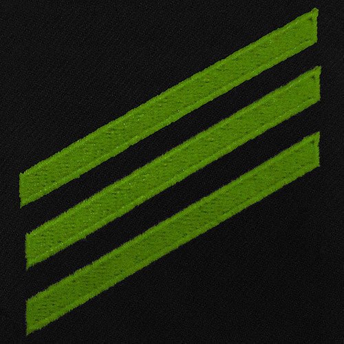 Navy E3 Rating Badge: Airman - green chevrons on blue serge - Hooyah Woodworks LLC
