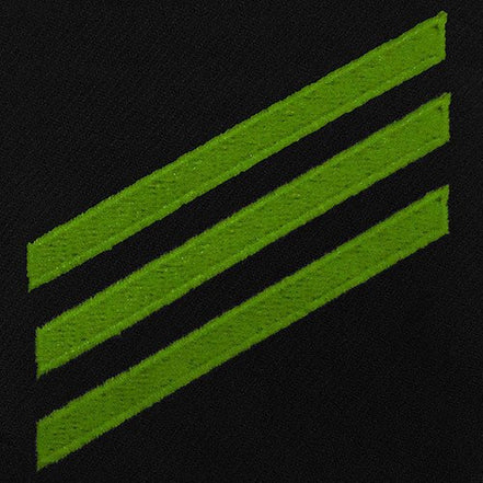 Navy E3 Rating Badge: Airman - green chevrons on blue serge - Hooyah Woodworks LLC
