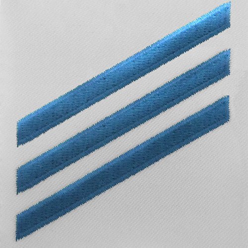 Navy E3 Rating Badge: Constructionman - blue chevrons on white CNT - Hooyah Woodworks LLC