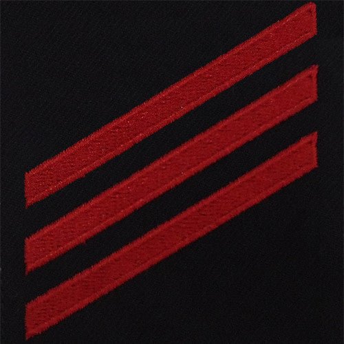 Navy E3 Rating Badge: Fireman - red chevrons on blue serge - Hooyah Woodworks LLC