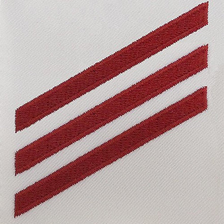 Navy E3 Rating Badge: Fireman - red chevrons on white CNT - Hooyah Woodworks LLC