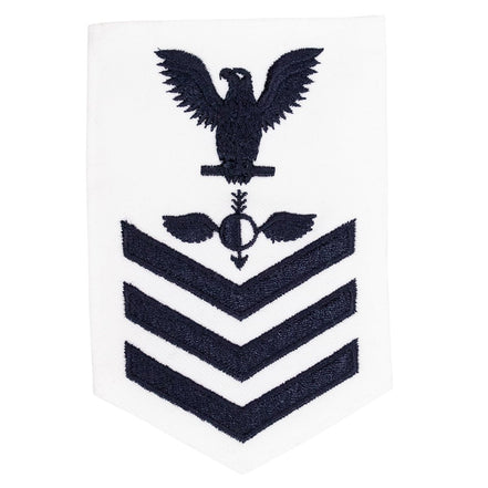 Navy E6 FEMALE Rating Badge: Aerographers Mate - white - Hooyah Woodworks LLC