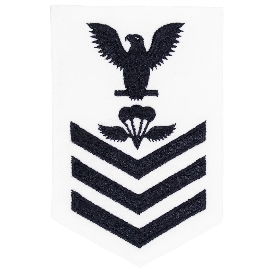 Navy E6 FEMALE Rating Badge: Aircrew Survival Equipmentman- white - Hooyah Woodworks LLC