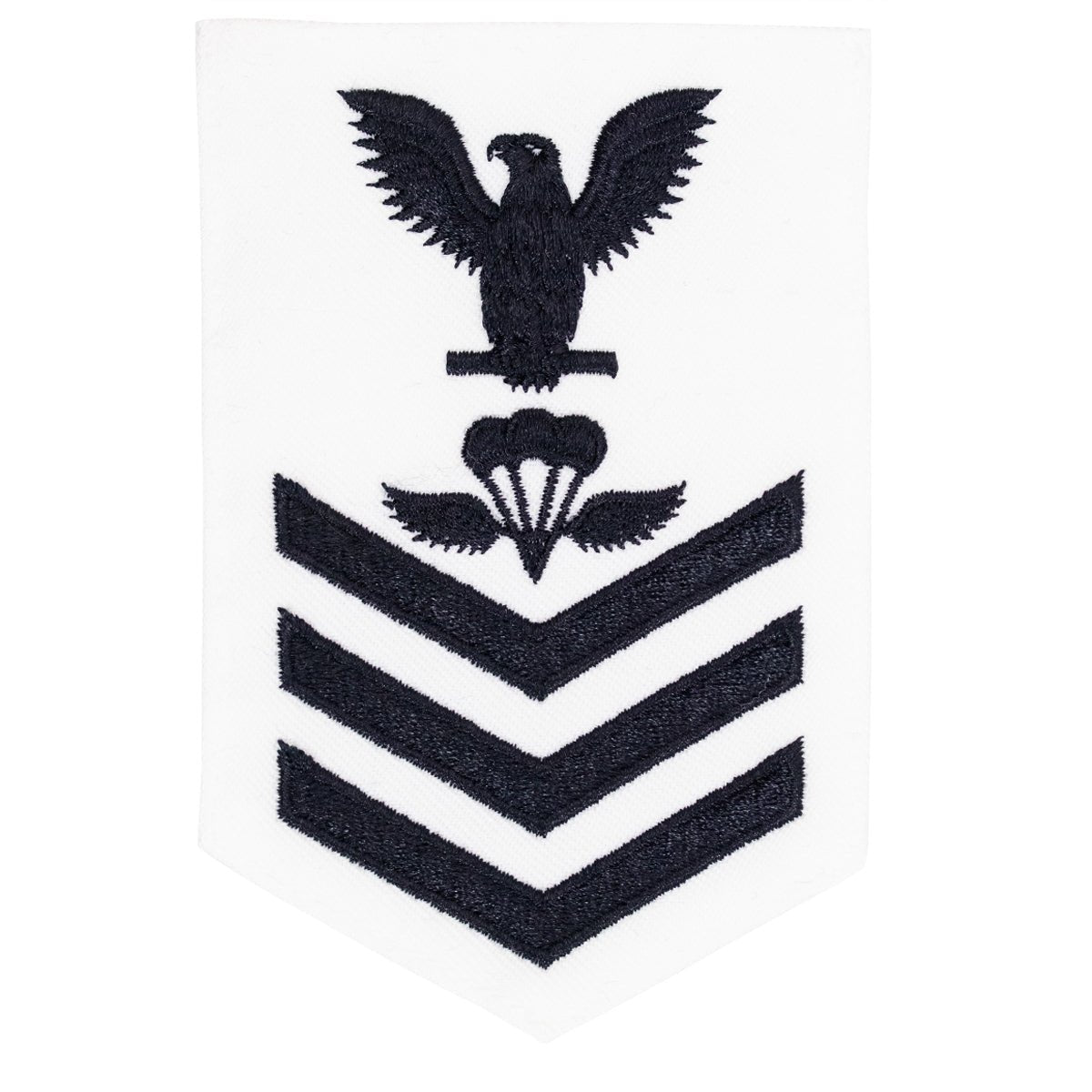 Navy E6 FEMALE Rating Badge: Aircrew Survival Equipmentman- white - Hooyah Woodworks LLC