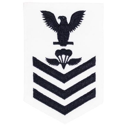 Navy E6 FEMALE Rating Badge: Aircrew Survival Equipmentman- white - Hooyah Woodworks LLC