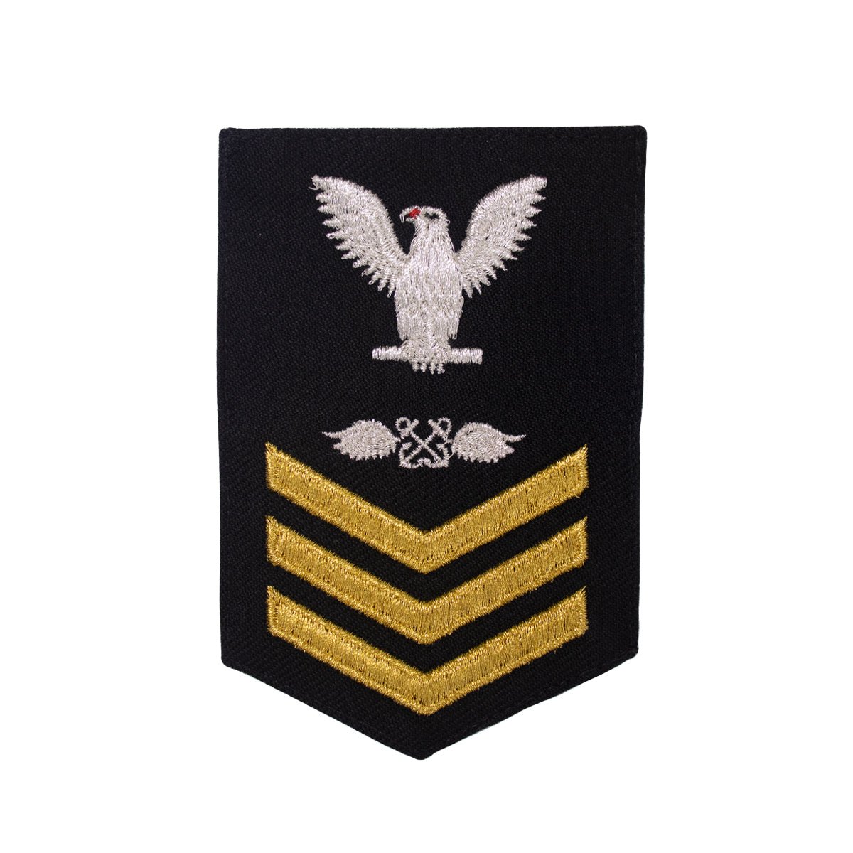 Navy E6 FEMALE Rating Badge: Aviation Boatswain's Mate - New Serge for Jumper - Hooyah Woodworks LLC