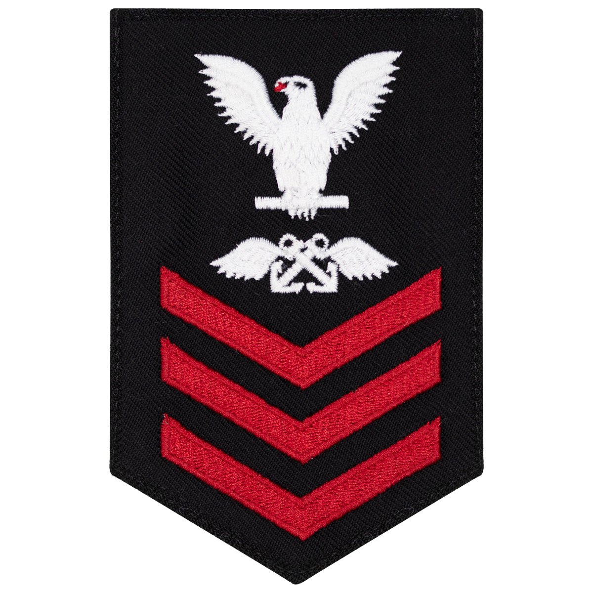 Navy E6 FEMALE Rating Badge: Aviation Boatswain's Mate - New Serge for Jumper - Hooyah Woodworks LLC