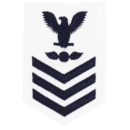 Navy E6 FEMALE Rating Badge: Aviation Electricians Mate - white - Hooyah Woodworks LLC