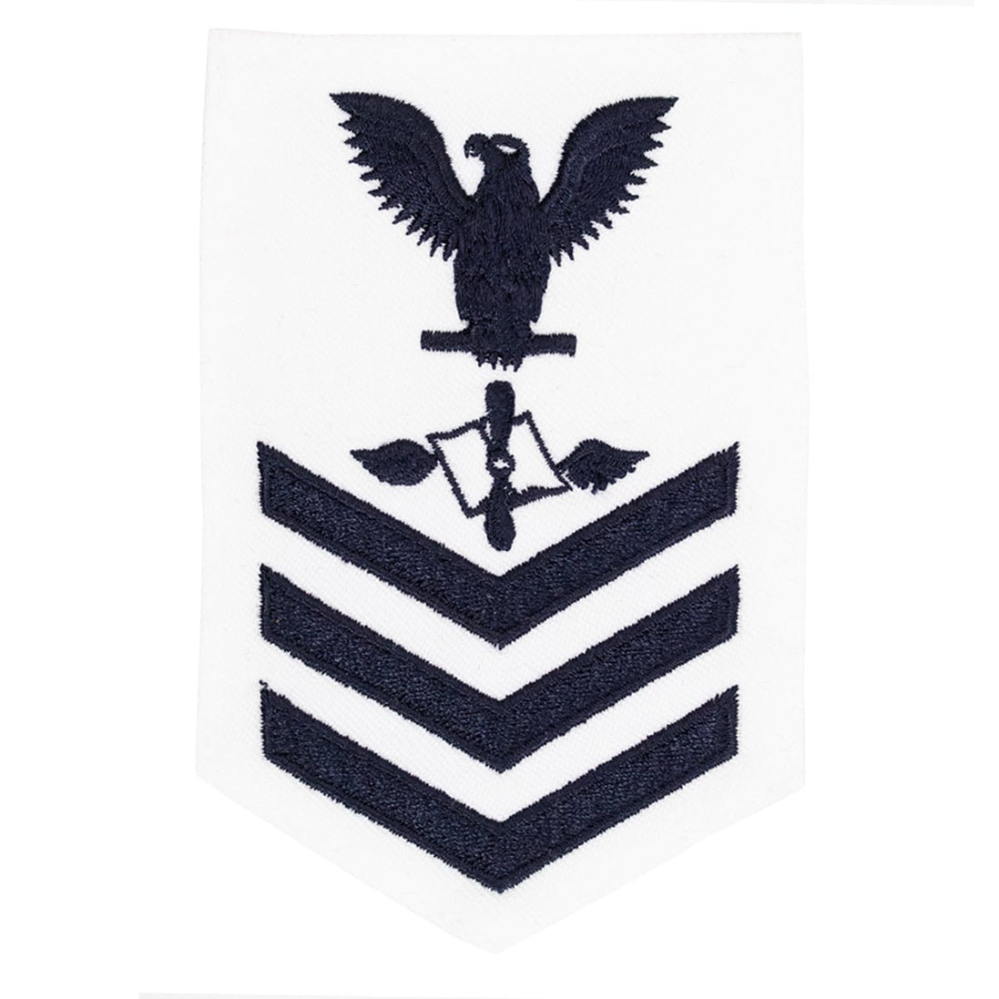 Navy E6 FEMALE Rating Badge: Aviation Maintenance Administration - white - Hooyah Woodworks LLC