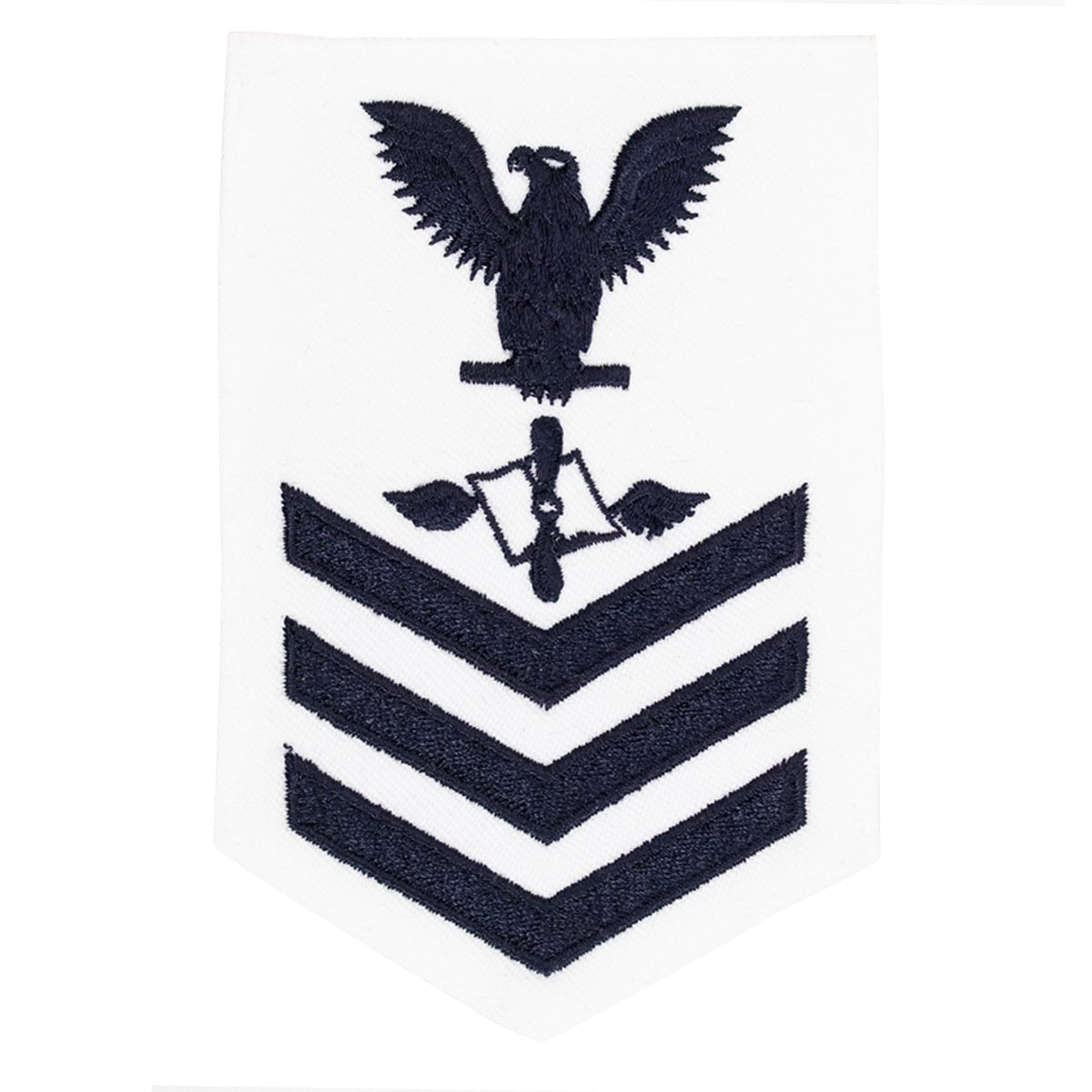 Navy E6 FEMALE Rating Badge: Aviation Maintenance Administration - white - Hooyah Woodworks LLC