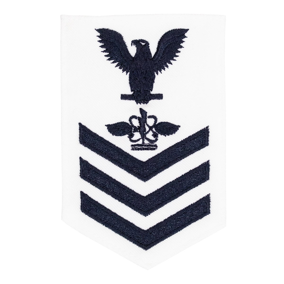 Navy E6 FEMALE Rating Badge: Aviation Warfare System Operator - white - Hooyah Woodworks LLC