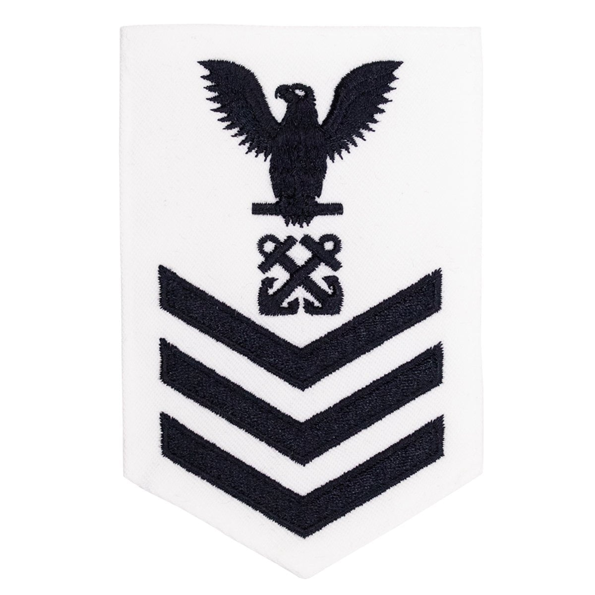 Navy E6 FEMALE Rating Badge: Boatswains Mate - white - Hooyah Woodworks LLC