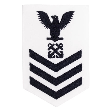 Navy E6 FEMALE Rating Badge: Boatswains Mate - white - Hooyah Woodworks LLC