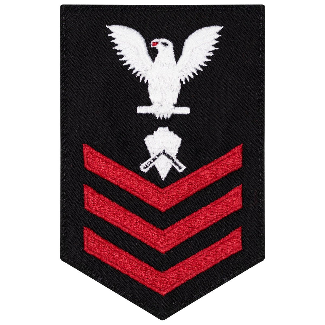 Navy E6 FEMALE Rating Badge: Builder - New Serge for Jumper - Hooyah Woodworks LLC