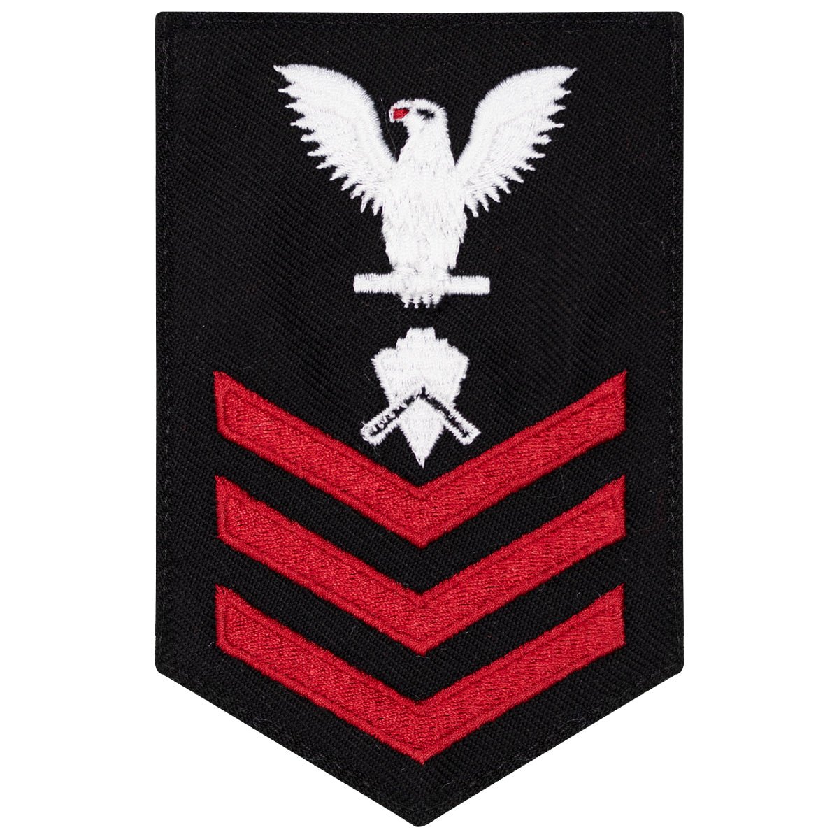 Navy E6 FEMALE Rating Badge: Builder - New Serge for Jumper - Hooyah Woodworks LLC