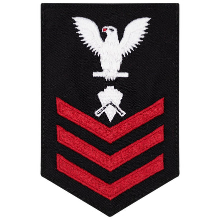 Navy E6 FEMALE Rating Badge: Builder - New Serge for Jumper - Hooyah Woodworks LLC