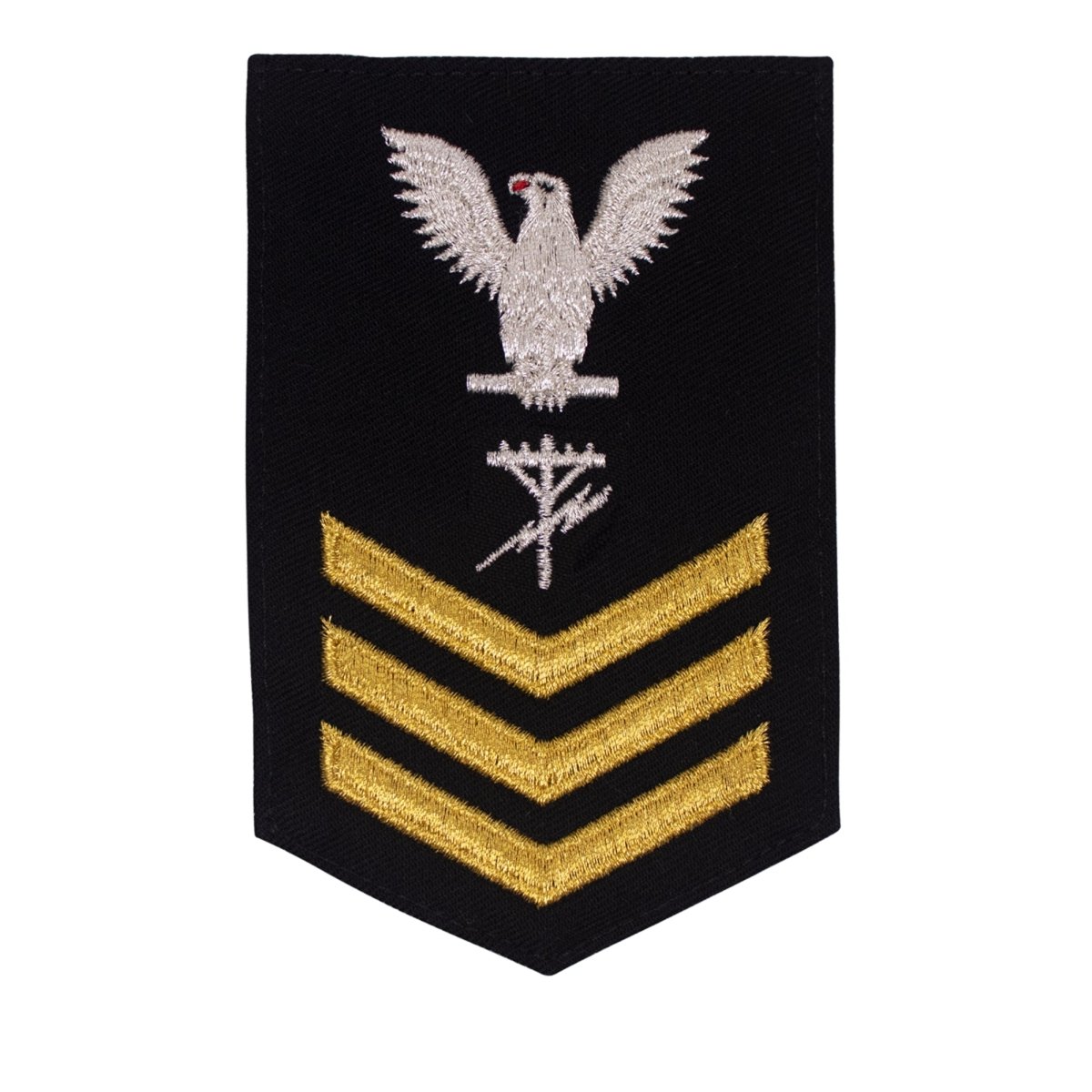 Navy E6 FEMALE Rating Badge: Construction Electrician - New Serge for Jumper - Hooyah Woodworks LLC