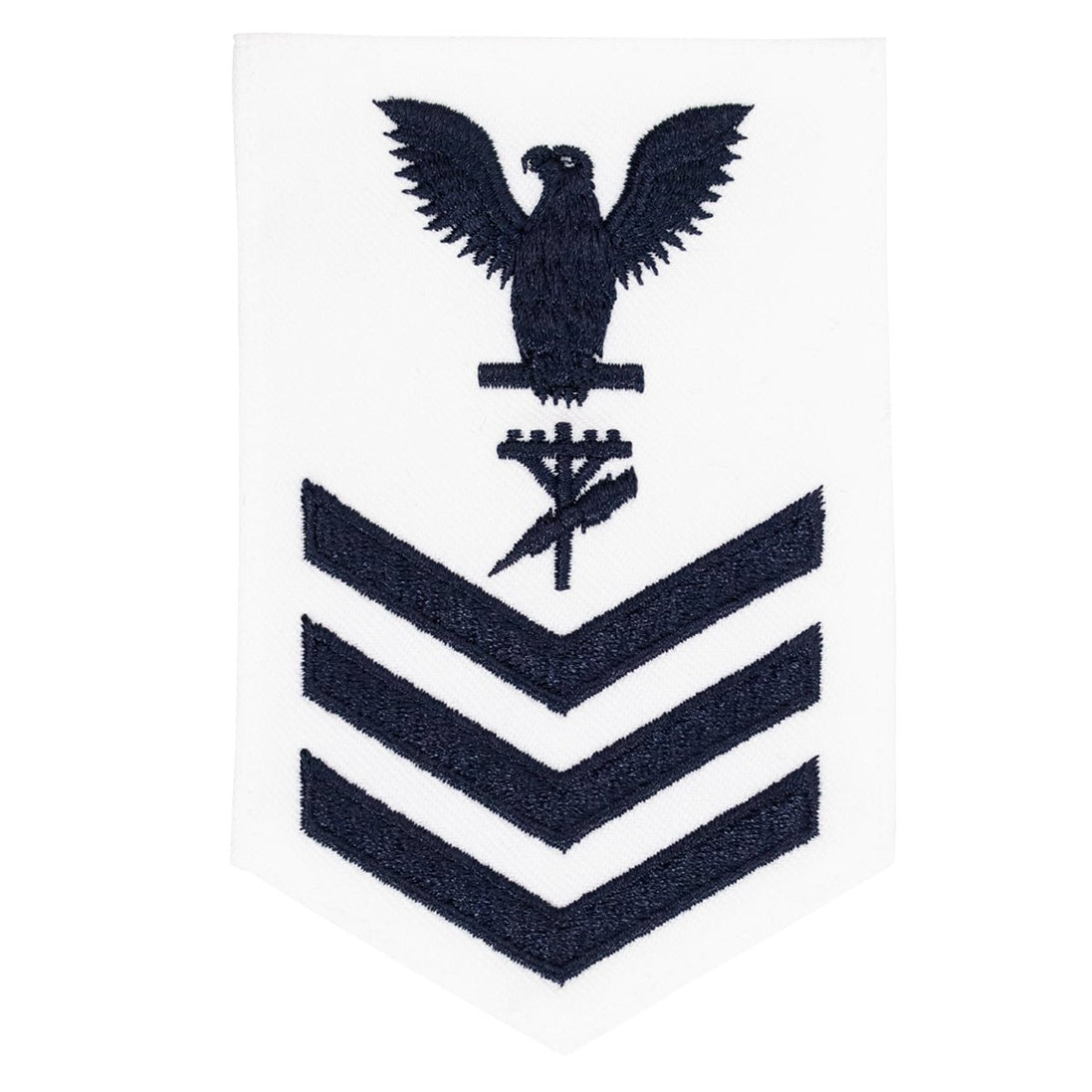 Navy E6 FEMALE Rating Badge: Construction Electrician - white - Hooyah Woodworks LLC