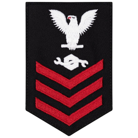 Navy E6 FEMALE Rating Badge: Construction Mechanic - New Serge for Jumper - Hooyah Woodworks LLC