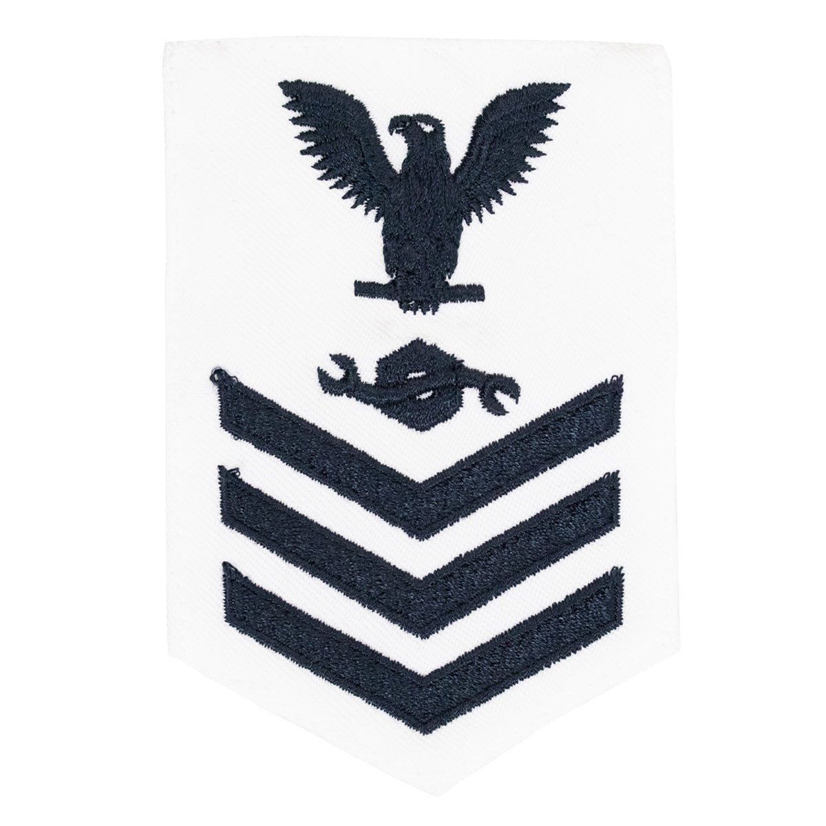 Navy E6 FEMALE Rating Badge: Construction Mechanic - white - Hooyah Woodworks LLC