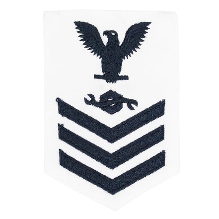 Navy E6 FEMALE Rating Badge: Construction Mechanic - white - Hooyah Woodworks LLC