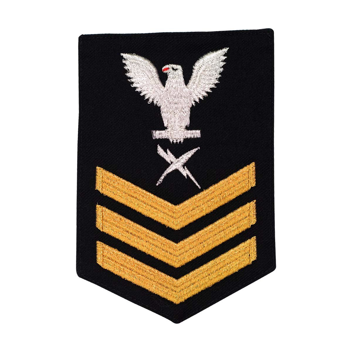 Navy E6 FEMALE Rating Badge: Cryptologic Tech - Seaworthy Gold New Serge for Jumper - Hooyah Woodworks LLC