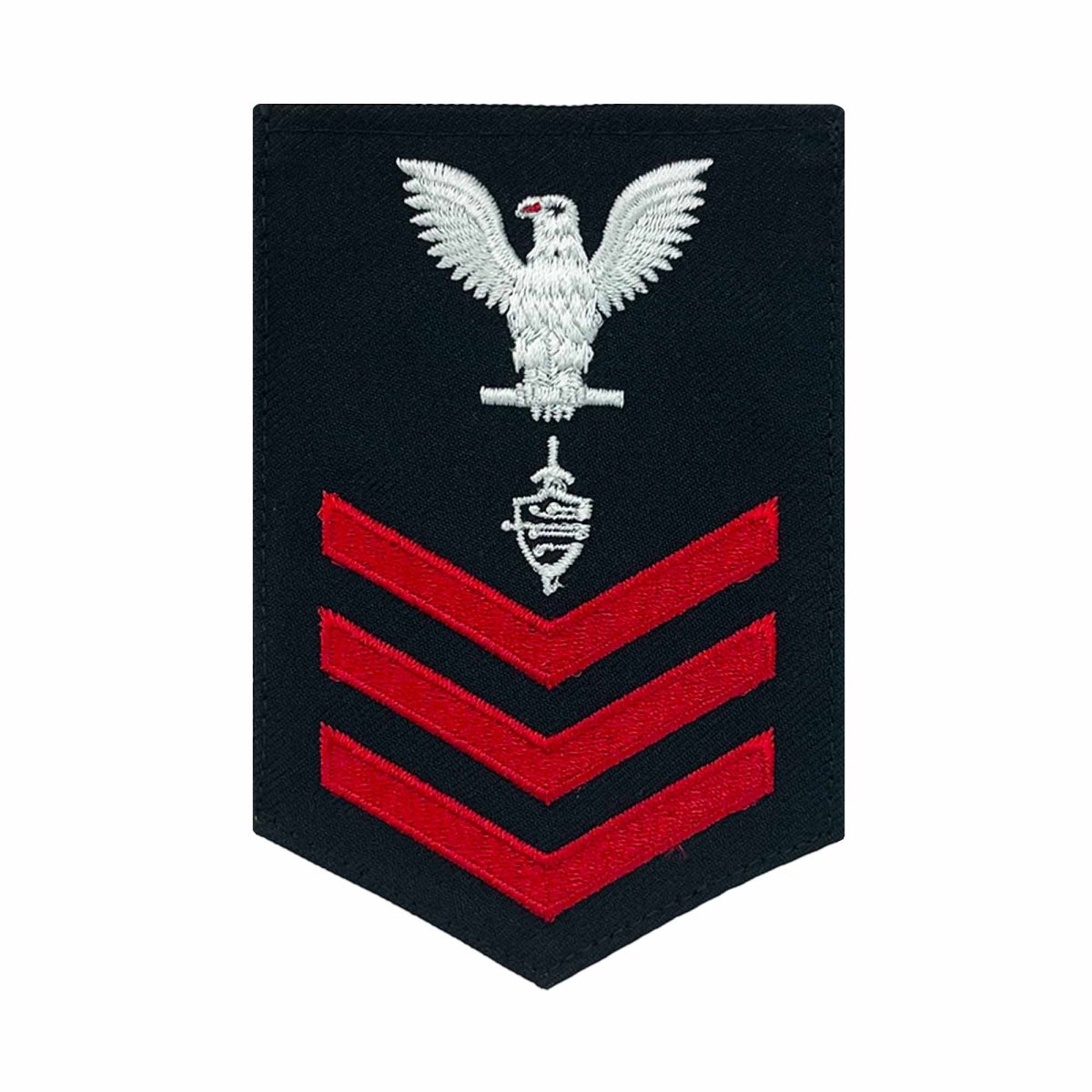 Navy E6 FEMALE Rating Badge: CWT Cyber Warfare Technician - New Serge for Jumper - Hooyah Woodworks LLC