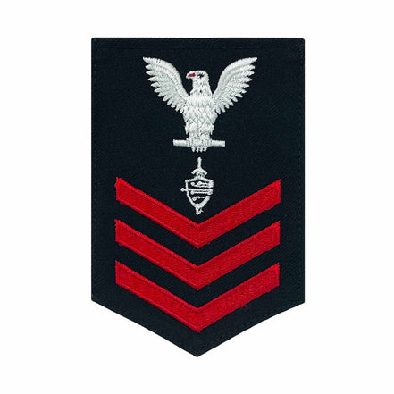Navy E6 FEMALE Rating Badge: CWT Cyber Warfare Technician - New Serge for Jumper - Hooyah Woodworks LLC