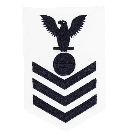 Navy E6 FEMALE Rating Badge: Electricians Mate - white - Hooyah Woodworks LLC
