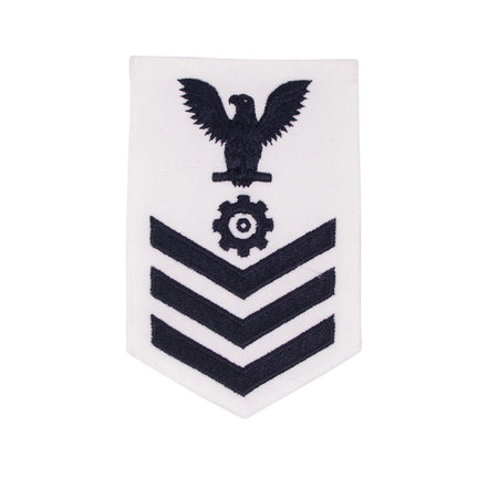Navy E6 FEMALE Rating Badge: Engineman - white - Hooyah Woodworks LLC