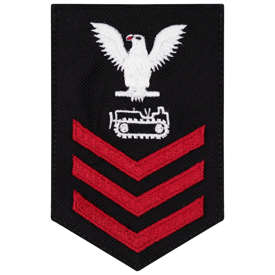Navy E6 FEMALE Rating Badge: Equipment Operator - New Serge for Jumper - Hooyah Woodworks LLC