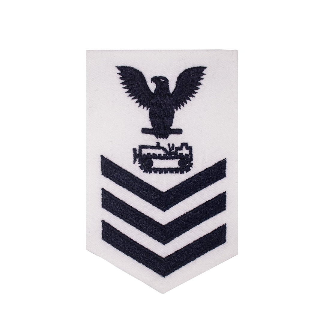 Navy E6 FEMALE Rating Badge: Equipment Operator - white - Hooyah Woodworks LLC