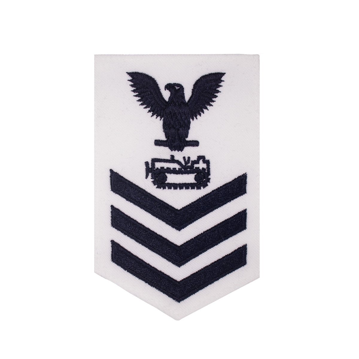 Navy E6 FEMALE Rating Badge: Equipment Operator - white - Hooyah Woodworks LLC