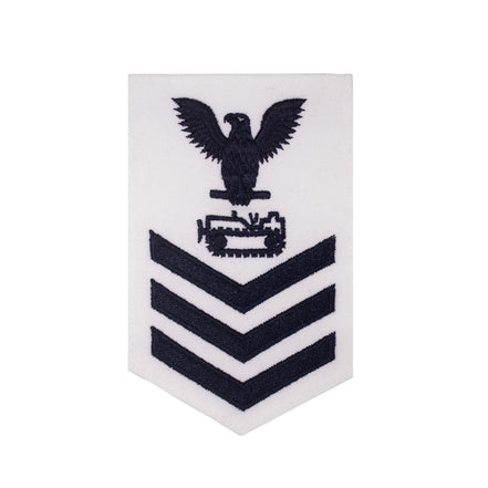 Navy E6 FEMALE Rating Badge: Equipment Operator - white - Hooyah Woodworks LLC
