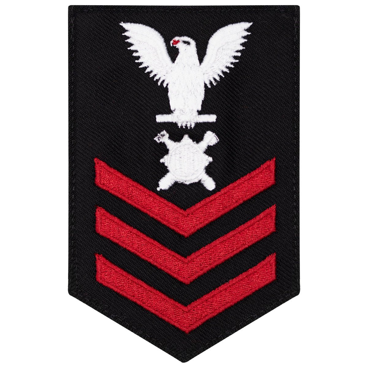 Navy E6 FEMALE Rating Badge: Explosive Ordnance Disposal Tech - New Serge for Jumper - Hooyah Woodworks LLC