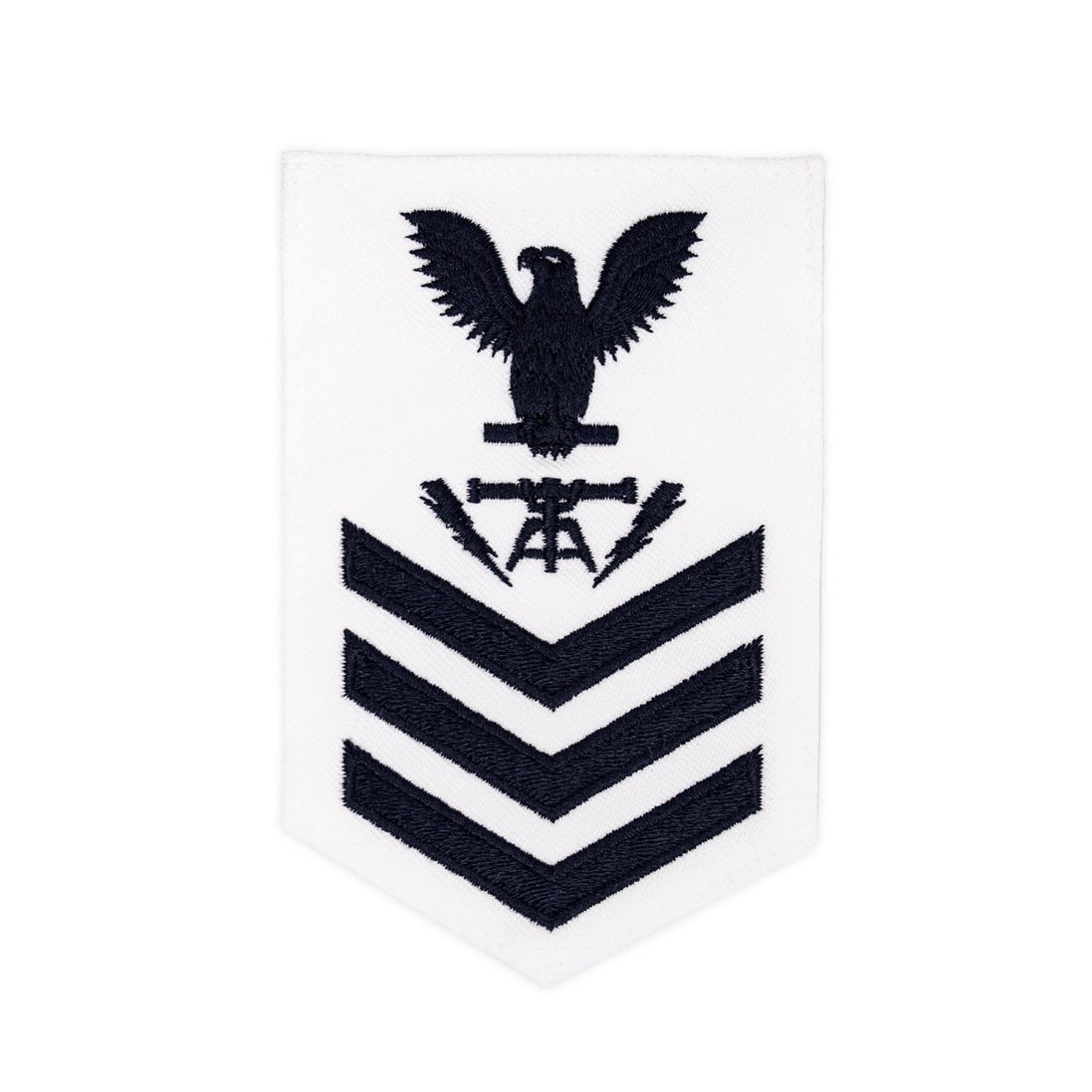 Navy E6 FEMALE Rating Badge: Fire Controlman - white - Hooyah Woodworks LLC