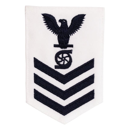 Navy E6 FEMALE Rating Badge: Gas Turbine System Technician - white - Hooyah Woodworks LLC