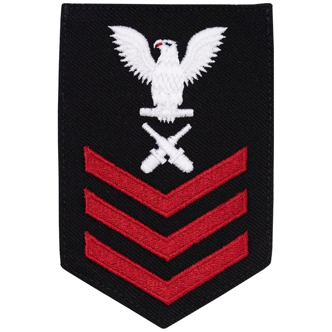 Navy E6 FEMALE Rating Badge: Gunners Mate - New Serge for Jumper - Hooyah Woodworks LLC