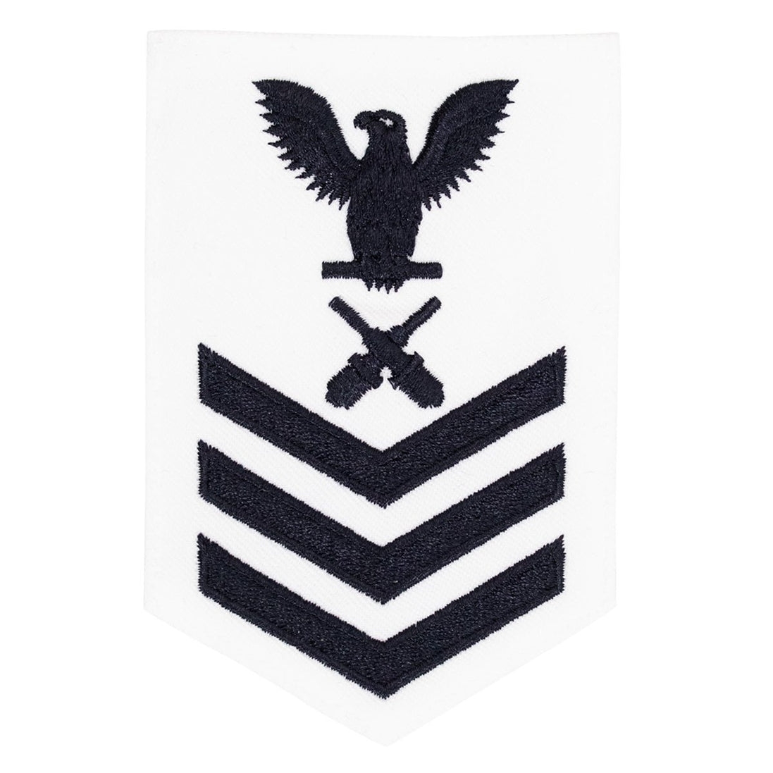 Navy E6 FEMALE Rating Badge: Gunners Mate - white - Hooyah Woodworks LLC