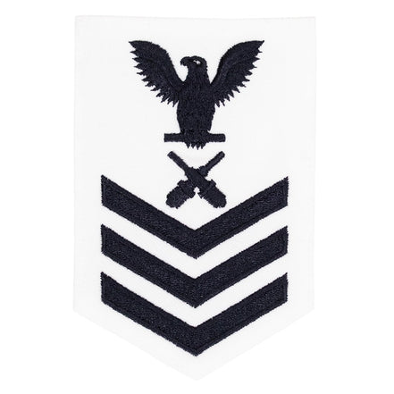 Navy E6 FEMALE Rating Badge: Gunners Mate - white - Hooyah Woodworks LLC