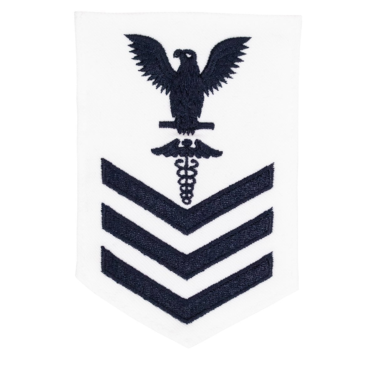 Navy E6 FEMALE Rating Badge: Hospital Corpsman - white - Hooyah Woodworks LLC